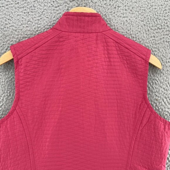 Talbots Jacket Womens Small Petite Pink Vest Quilted Sleeveless Full Zip Pocket - Picture 4 of 11